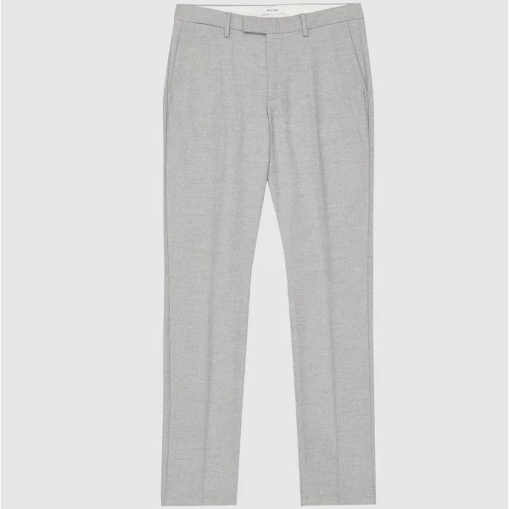 REISS NWOT Men’s Slim Wool Blend Soft Gray Trousers Size 32
